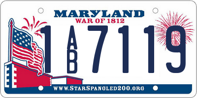 MD license plate 1AB7119
