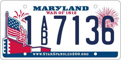 MD license plate 1AB7136