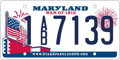 MD license plate 1AB7139