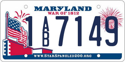 MD license plate 1AB7149