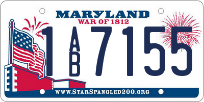 MD license plate 1AB7155