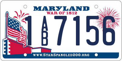 MD license plate 1AB7156