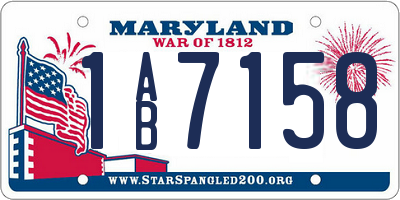 MD license plate 1AB7158