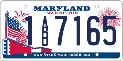 MD license plate 1AB7165