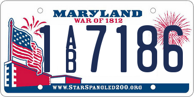 MD license plate 1AB7186