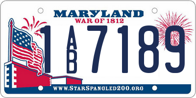 MD license plate 1AB7189