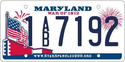 MD license plate 1AB7192