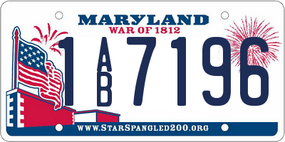 MD license plate 1AB7196