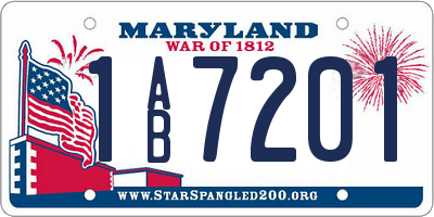 MD license plate 1AB7201