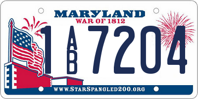 MD license plate 1AB7204