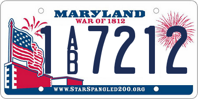 MD license plate 1AB7212