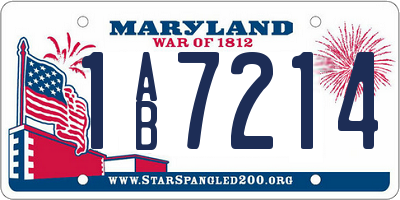 MD license plate 1AB7214