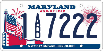 MD license plate 1AB7222