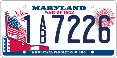MD license plate 1AB7226