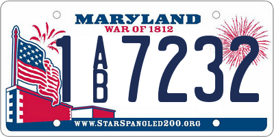 MD license plate 1AB7232