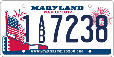 MD license plate 1AB7238