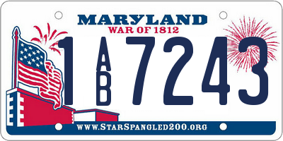 MD license plate 1AB7243