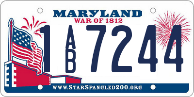 MD license plate 1AB7244