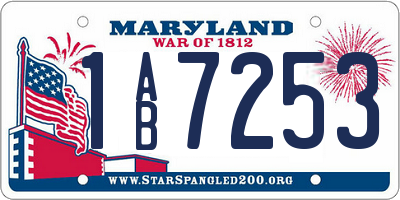 MD license plate 1AB7253