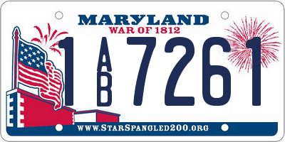 MD license plate 1AB7261