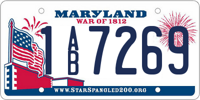 MD license plate 1AB7269