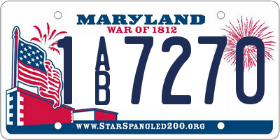 MD license plate 1AB7270