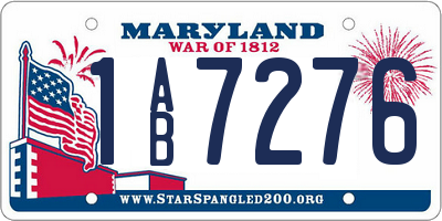 MD license plate 1AB7276