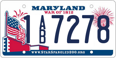 MD license plate 1AB7278