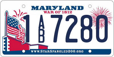 MD license plate 1AB7280