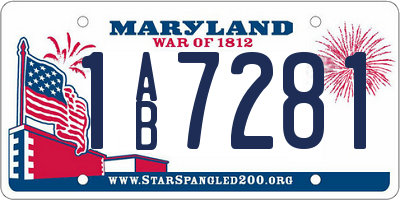 MD license plate 1AB7281