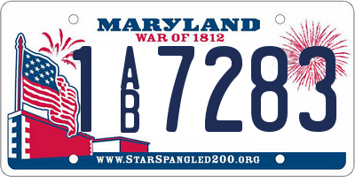 MD license plate 1AB7283