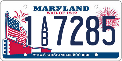 MD license plate 1AB7285