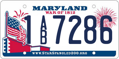 MD license plate 1AB7286