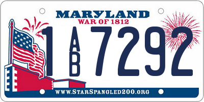 MD license plate 1AB7292