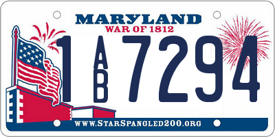 MD license plate 1AB7294