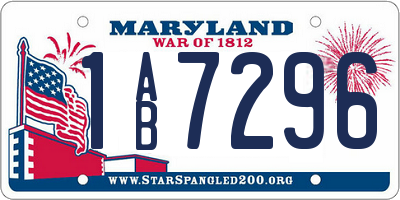 MD license plate 1AB7296