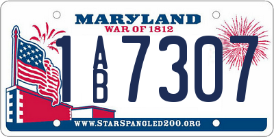 MD license plate 1AB7307