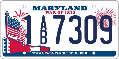 MD license plate 1AB7309