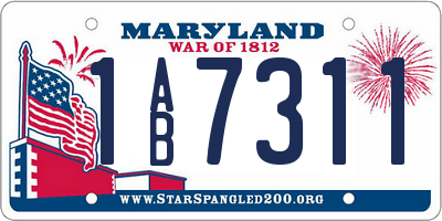MD license plate 1AB7311