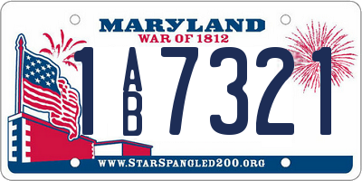 MD license plate 1AB7321