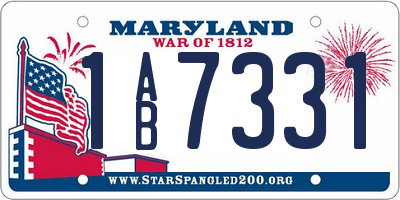 MD license plate 1AB7331