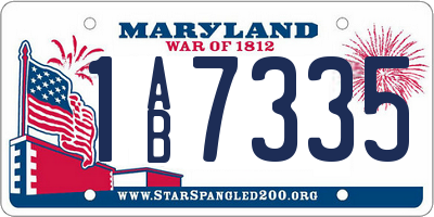 MD license plate 1AB7335