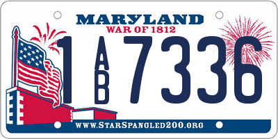 MD license plate 1AB7336