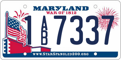 MD license plate 1AB7337