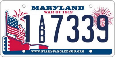 MD license plate 1AB7339