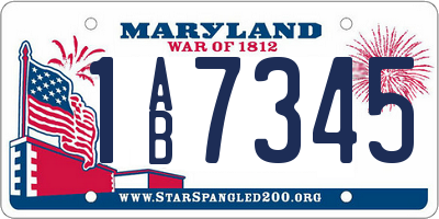 MD license plate 1AB7345