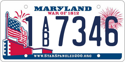 MD license plate 1AB7346