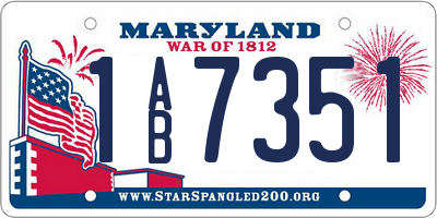 MD license plate 1AB7351