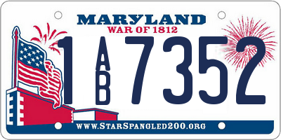 MD license plate 1AB7352