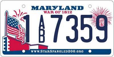 MD license plate 1AB7359